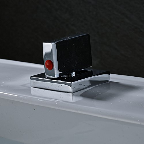 Rozin Two Handles Bath Mixer Taps Widespread Waterfall Bathroom Sink Faucet or Bath Tub Faucet Chrome Unique Designer Vanity Cooper Plumbing Fixtures Roman Tub Faucets Glacier Bay Faucets