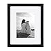 DesignOvation Gallery Wood Photo Frame Set for Customizable Wall or Desktop Display, Black 8x10 matted to 5x7, Pack of 4