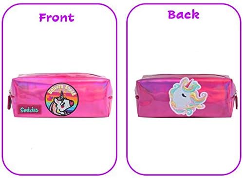 Smixies Unicorn Girls DYI Pencil case with Interchangeable Hook Patches Pen case Pen Pouch for School, Pink - Image 3