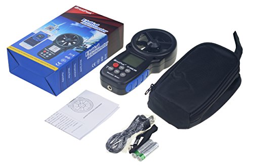 HOLDPEAK 866B-WM Digital Anemometer Handheld Wind Speed Meter for Measuring Wind Speed, Temperature and Wind Chill with Backlight and Max/Min