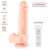 Realistic Dildo, Bendable 7 Inch G-Spot Premium TPE Silicone Penis Dong with Suction Cup for Women, Sex Toy for Female Masturbation
