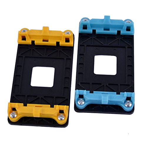 uxcell Plastic AMD CPU Fan Bracket Holder Base 3pcs Blue Yellow for AM2 AM2+ AM3 AM3+ FM1