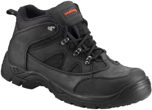 Worktough73SM06 Size-6 Safety Mid-cut Hiker Boot - Black