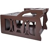 DEEJAY LED One Din Two EQ Wooden Case, Brown MDF Car Audio Controller Housing with Cup Holder, DEEJAY LED Logo, 1 DIN EQ Wooden Box, Custom Wooden Case for Equalizer, 2.5" Cup Holder, 2.5 DIN Space