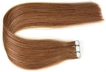 Chisonhair Tape in Hair Extensions Brazilian Virgin Human Hair Extensions 100g/pack 40pcs Remy Straight Hair color #8 (28")