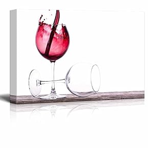 Pair of Full and Empty Wine Glasses