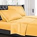 Hearth & Harbor 4 Piece Bed Sheet Set - Luxury Soft Double Brushed Microfiber - Deep Pocket Fitted Sheet, Hypoallergenic. Queen Size, Yellow