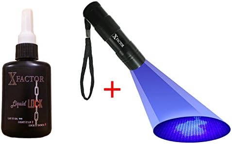 Xfactor LED Ultraviolet BLACK LIGHT FLASHLIGHT for Dog &amp; Cat Pet Urine Stain Detector, Scorpion Hunting, Counterfeits !! (12 LED + 50ml Liquid LOCK)