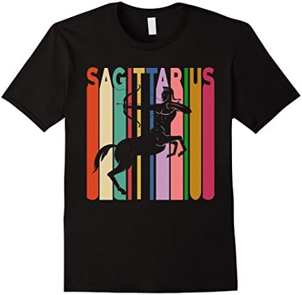 Mens Vintage Style Sagittarius T shirt 2XL Black