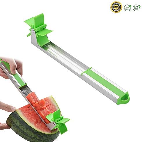 Julvie Windmill Watermelon Slicer Cutter,Stainless Steel Watermelon Slicer, Fruit Vegetable Tools Kitchen Gadgets