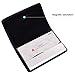 MaxGear Leather Business Card Holder Pocket Business Card Case Slim Business Card Wallet Business Card Carrier for Men & Women, Genuine Leather & Stainless Steel, Black