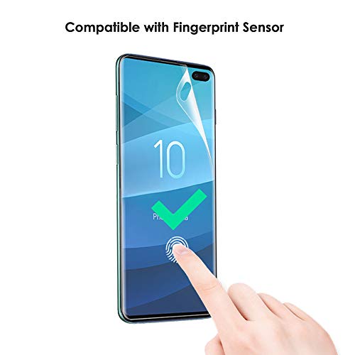 Qoosea Compatible with Samsung Galaxy S10 Plus Screen Protector [3 Pack] Support in-Display Fingerprint Sensor Ultra-Thin HD Transparency Anti Scratch Resistant Explosion-Proof Protective Film - Thumbnail 3