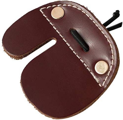 Namvo Cow Leather Archery Finger Tab For Recurve Bows Hunting Finger Protector Brown