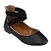 BELLA MARIE FC45 Girl's Toddler Criss Cross Elastic Ankle Strap Ballet Flats