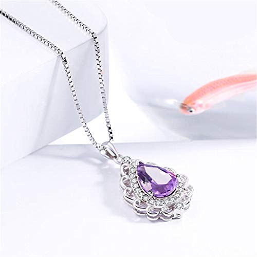 4 callm+Necklace+Amethyst+High+end+Birthstone