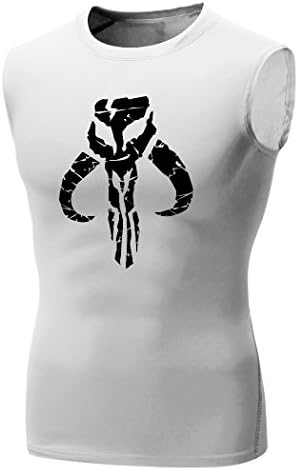 Sysuer Mens Star Wars Mandalorian Logo Sleeveless Base Layer Bike Wear Tank Tops