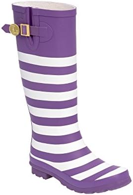 Purple and White Rainboots