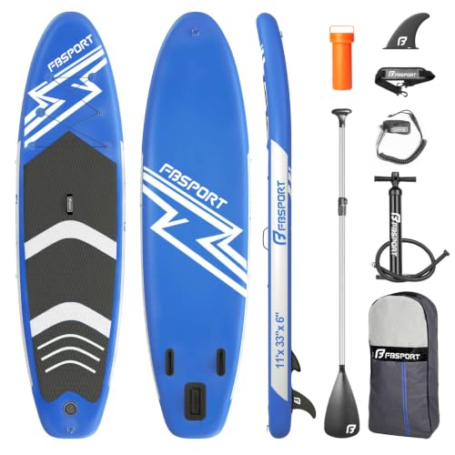 FBSPORT Aufblasbares SUP Board, Stand Up Paddling Board, Aufblasbare Stand Up Paddle Board für Stand-Up Paddling 15CM Dick, Surfbrett Kit mit Verstell