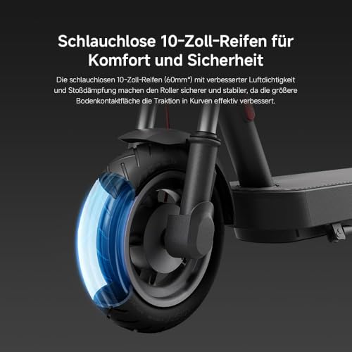 Xiaomi 5 E-Scooter mit Straßenzulassung (max. 20km/h, bis zu 60km Reichweite & 18% Steigung, Federung vorne, 10" Luftreifen, Blinker, Dual-Bremssystem, App) 4