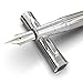 Wordsworth & Black Fountain Pen Set[Silver Chrome]-Medium Nib-Journaling and Calligraphy-Smooth Writing Pens- 6 Free Ink Cartridges & Ink Refill Converter-Luxury Gift-Perfect for Men & Women