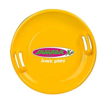 Jamara 460370 - Snow Play Rutschteller 60cm gelb - Haltegriffe an beiden Seiten, langlebiger, robuster Kunststoffkörper, Cool