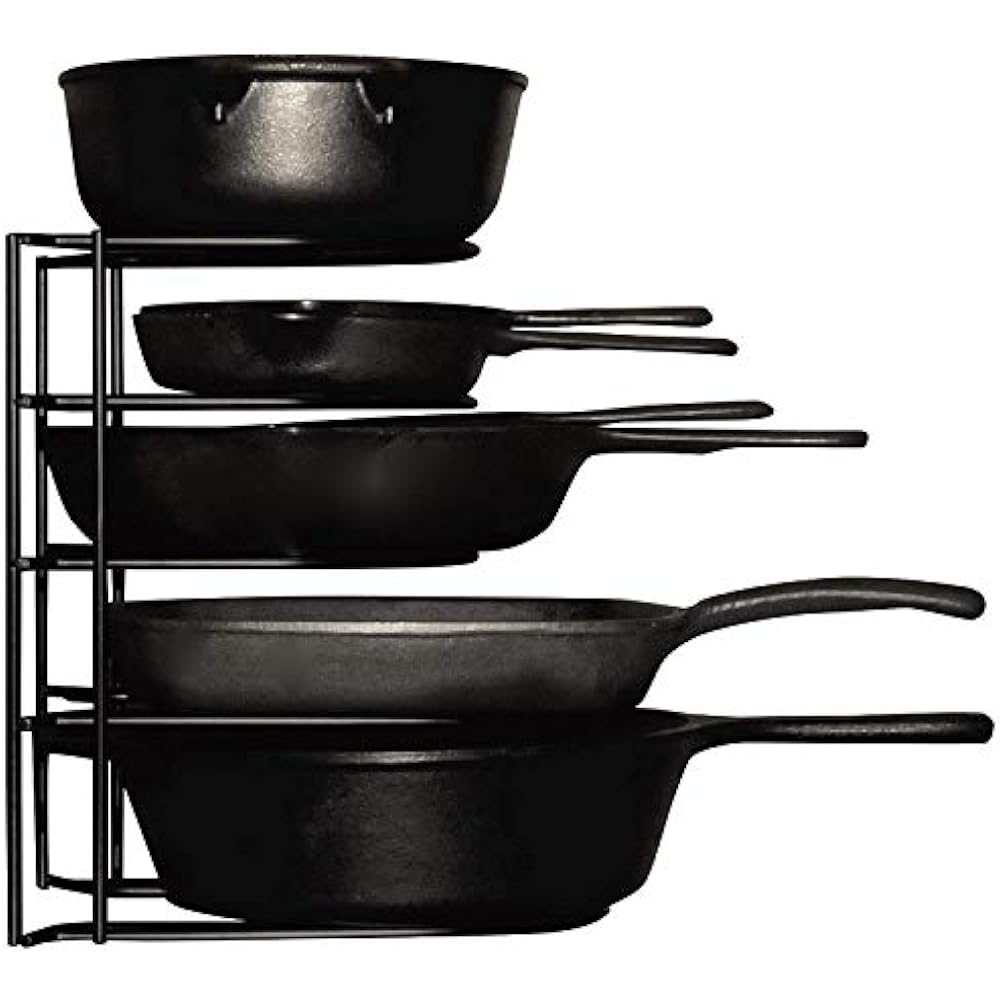 Heavy Duty Pots And Pans Organizer - Cast Iron Skillets, Pots, Frying