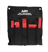 ABN Premium Auto Trim Removal Tool Kit - 5 Piece Pry Bar Set , Fastener Remover -Auto Body Repair Tools - Trim Molding Interior Door Dash Panel Remover