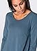 WearLove Women Asymmetrical Loose Long Sleeve Pockets Tunic Shirt Dress Grey Blue M