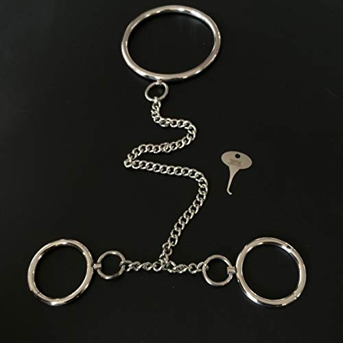 Hand Cuffs for Bed Sex Set Stainless Steel Ring Neck Collar Slave Restraints, BDSM Bondage Handcuffs Chain Collars Adult Game Sex Toys for Couple,Female