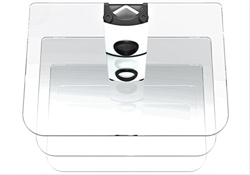 Gold Line 3 x White Floating Shelves with Strengthened Tempered Clear Glass for DVD Players/Cable Boxes/Games Consoles/TV Accessories