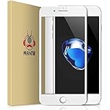 Manto iPhone 7 8 6S 6 Screen Protector, Full Coverage Tempered Glass Screen Protector Film Edge to Edge Protection for Apple iPhone 7, iPhone 8, iPhone 6S, iPhone 6, 4.7 Inch, White