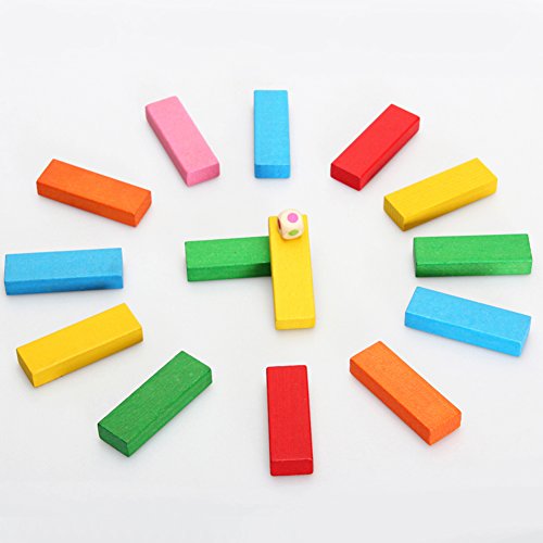 QZM Wooden Tumble Tower Stacking Games Hardwood Blocks Building Toys Color Match 54 Pieces - Thumbnail 6
