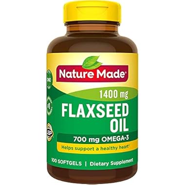Nature Made Organic Flaxseed Oil 1,400 mg – Omega-3-6-9 for Heart Health – 300 Count (Pack of 1)
