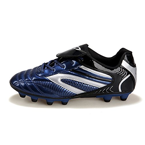 YING LAN Men's Boys Turf Cleats Soccer Athletic Football Outdoor/Indoor Sports Shoes AG Dark Blue - Thumbnail 3
