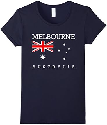 Womens Melbourne Australia Flag T-Shirt Large Navy