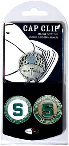 Team Golf Ncaa Michigan State Spartans Golf Cap Clip With 2 Removable Double-Sided Enamel Magnetic Ball Markers Attaches Easily To Hats