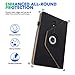 ZoneFoker Samsung Galaxy Tab A 10.5 inch 2018 SM-T590/T595 Tablet Leather Case, 360 Degree Rotating Multi-Angle Viewing Auto Sleep/Wake Folio Stand Cover with Pencil Holder and Card Pocket - Black