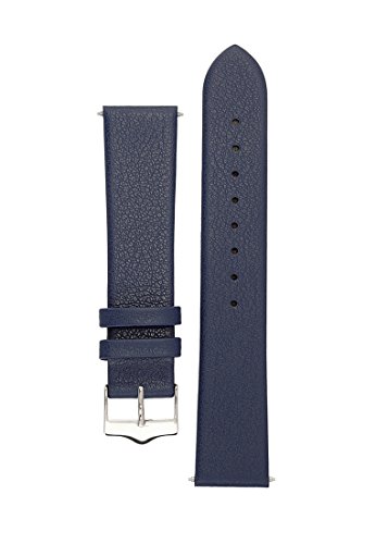 Signature Easy watch band. Replacement watch strap. Genuine leather. Steel Buckle (22 mm, blue)