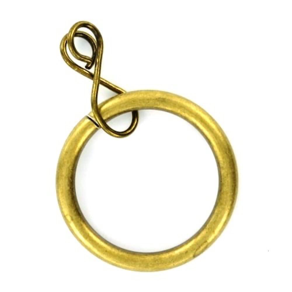 Merriway BH05390 (24 Pcs) Curtain Drapery Pole Rod Ring Loose Eye Brass Antique Inner Dimension 35mm - Pack of 24 Pieces
