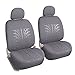 Leader Accessories Embossed Cloth Low Back Grey 2 Fronts Seat Covers for Cars Universal Fits Truck SUV with Airbag