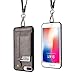 TOOVREN Upgraded iPhone 7 Plus Case, iPhone 8 Plus Wallet Case, Necklace Lanyard Case with Kickstand Card Holder, Ajust Detachable Anti-Lost Lanyard Strap Perfect for Travel, Daily use, Work Grey