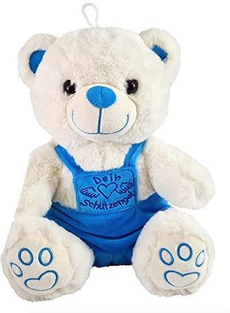 VRasehorn Guardian Angel Bear Approx. 20 cm Plush Sitting with Wings - Guardian Angel Bear - Lucky Bear Teddy Teddy Bear Angel - Blue