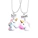 Best Friends Forever Unicorn Rainbow Friendship Necklaces Set for Girls Boys