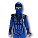 Blue Neon Ninja Costume Rubber Johnnies, Kids, size 4-6