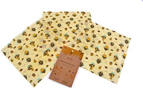Large Set of 3 Archie Living Beeswax Wraps (33 x 35cm), Cotton, Beeswax, Jojoba Oil, Tree Resin Washable Biodegradable Food Wrap Alternative to Cling Film & Silicone Food Covers