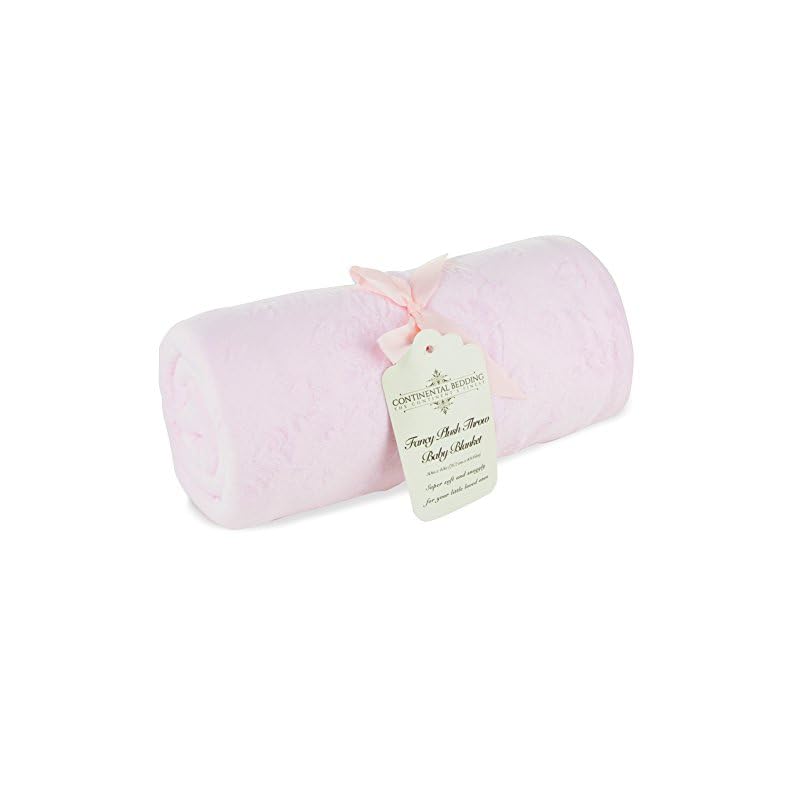 Continental Bedding Premium Quality Cozy Baby Throw Toddler Plush Blanket 30” x 40” Ideal Sized Blue or Pink (Pink)