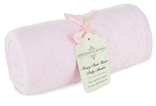 Continental Bedding Premium Quality Cozy Baby Throw Toddler Plush Blanket 30” x 40” Ideal Sized Blue or Pink (Pink)