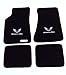 Avery's Floor Mats Part Compatible with Pontiac Firebird Trans AM 4 Piece Custom Fit Black Carpet Floor Mat Set with GM Licensed Firebird/Trans AM Logo (Silver) on Front Mats - Fits 1982-2002