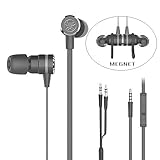 Granvela G20 Wired Gaming earbuds,Hammering Bass In Ear Gaming Headphones Noise Isolating Magnet Earphones with Mic,3.5mm Jack and Y Splitter For PC, Xbox and PS4. Cable Length 2.2M. (Black)
