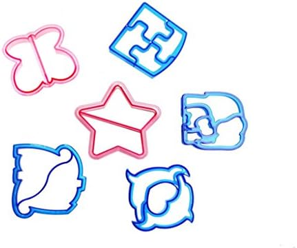 OKUBOX BC01 6 Piece Kids Sandwich Cookie Cutter Bread Crust Cutters in Adorable Animal Shapes - Dolphin, Elephants, Dinosaurs, Butterflies, Puzzle and Star - Make Kids Lunchtime Fun